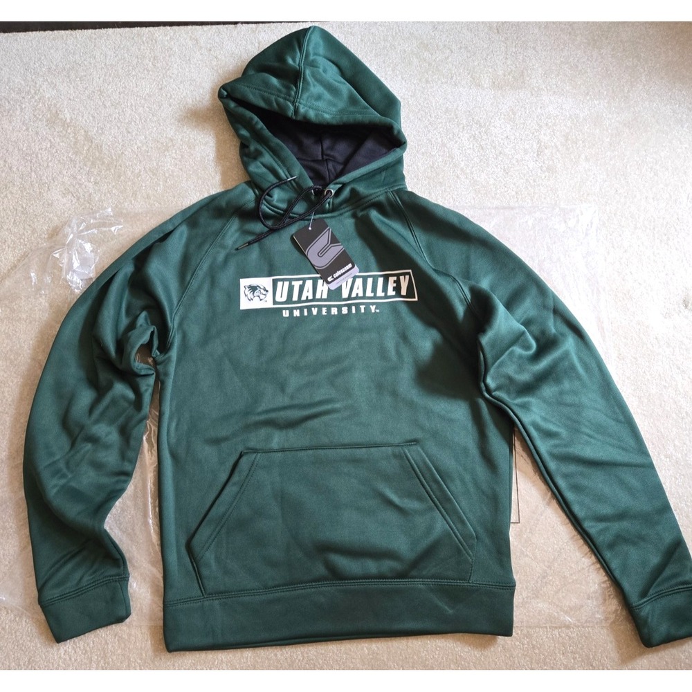 Utah Valley University Colosseum Hoodie Men's Small Forest Green/White NWT